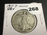 1917-D Walking liberty half OBV