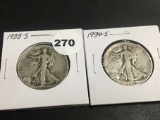 1933-S and 1934-S Walking Liberty Half