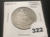 1855-O Seated Liberty Half dollar