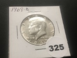 1969-D Kennedy Half Double Die Reverse