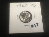 1955 BU Roosevelt Dime