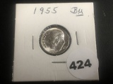 1955 BU Roosevelt Dime