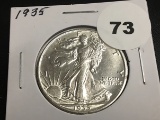 1935 Walking liberty half GEM