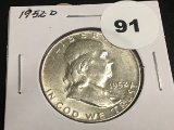 1952-D Franklin half dollar Unc