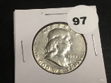 1953-S Franklin half dollar AU