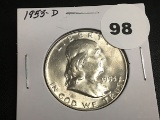1953-D Franklin half dollar Unc