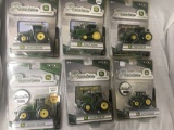 Lot of 6 JD Tractors, 1:64 scale