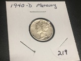1940 D  Mercury Dime XF