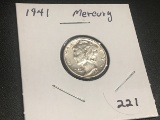 1941 Mercury Dime BU