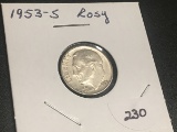 1953 S Roosevelt Dime XF