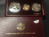 1992 Olympic 3 coin proof set with .24 oz gold