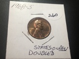 1968-S Lincoln Cent Double on Reverse 'States' MS