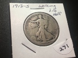 1918 S Walking Liberty Half dollar