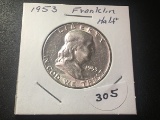 1953 Franklin Half dollar AU