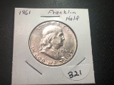 1961 Franklin Half dollar AU