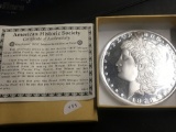 One Pound Tribute 1878 Morgan Dollar in Solid Copper Layered with .999 Silver