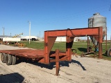 1993 Homemade 20ftx8ft Gooseneck Tandem Axle Trailer, Mesh Steel Floor, No Ramps