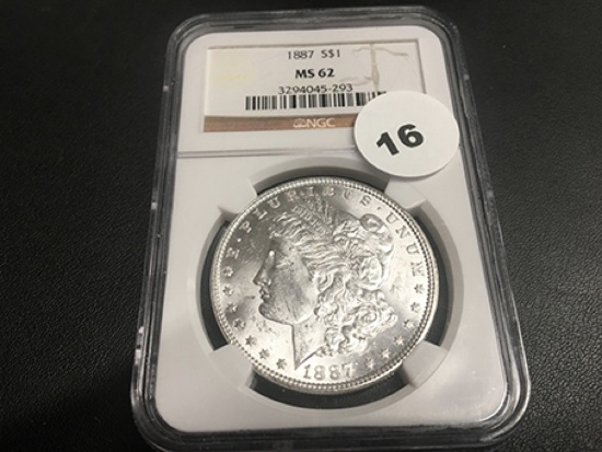 1887 Morgan Dollar MS62