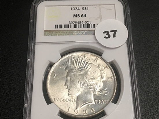 1924 Peace Dollar MS64