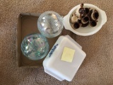 2 Decorating Glass Balls and Dishes