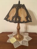 Iron Base Slag Glass Lamp