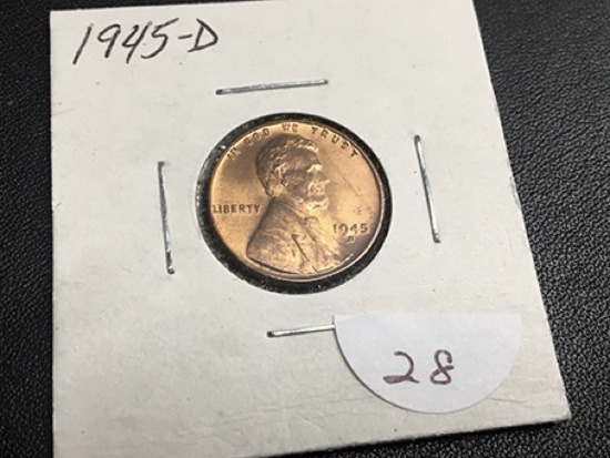 1945-D Lincoln Cent AU