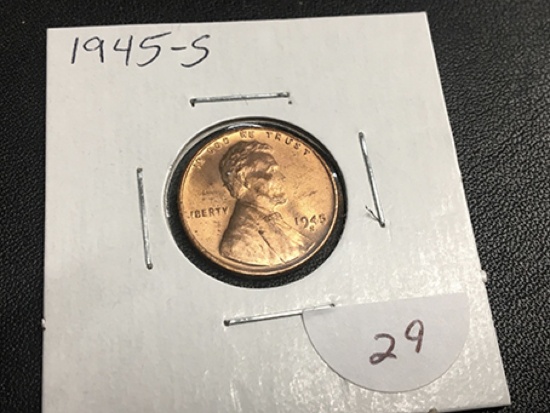 1945-S Lincoln Cent AU