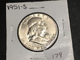 1951 S Franklin Half dollar BU