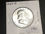 1953 D Franklin Half dollar BU