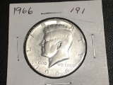 1966 Kennedy half, doubling on rev AU