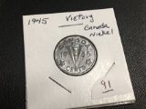 1945 WWII Victory Canada Nickel