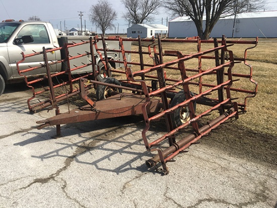 Clark Harrow cart with Case 5 bar 24 ft. harrow (Consigned by Mike Lorigan)