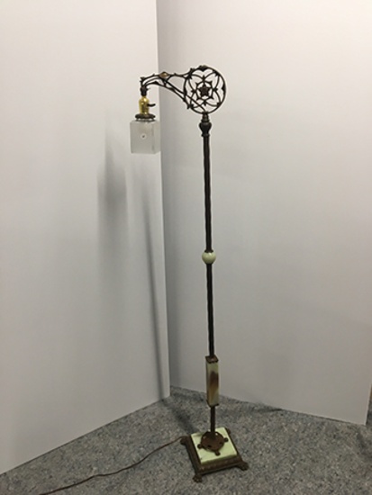 PICK UP ONLY -  59 1/2 IN Tall Akro Art Deco floor lamp