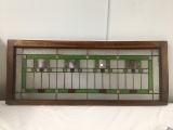 PICK UP ONLY -  48 in x 19 1/4 in Lead Glass Window, Good Condition, Needs re-caulked