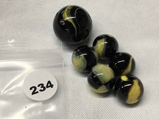 (1) 1 in. and (5) 5/8 in. Marbles