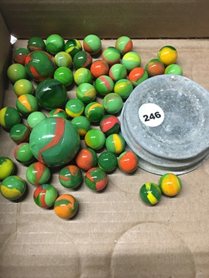 Assorted Marbles in Pint Jar