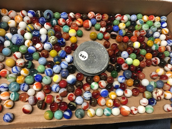 Assorted Marbles in quart Jar