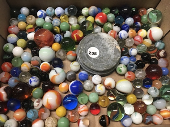 Assorted Marbles in quart Jar