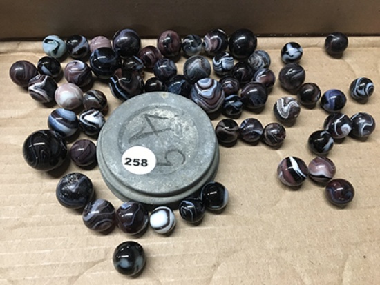 Assorted Marbles in Pint Jar