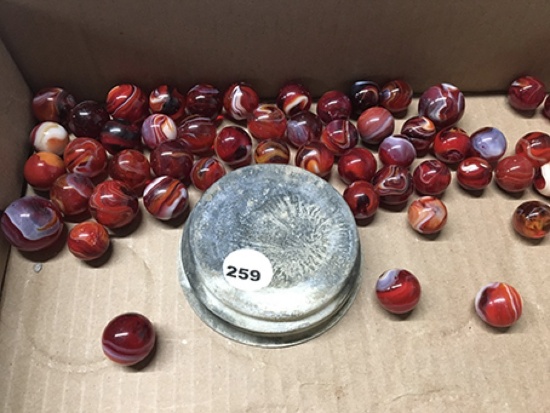 Assorted Marbles in Pint Jar