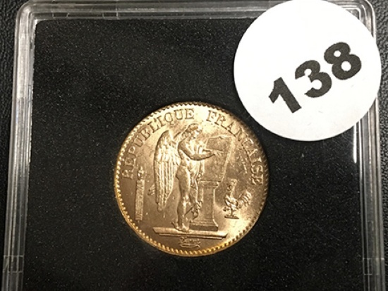 1893 20 Frans Lucky Angel .900 Gold AU