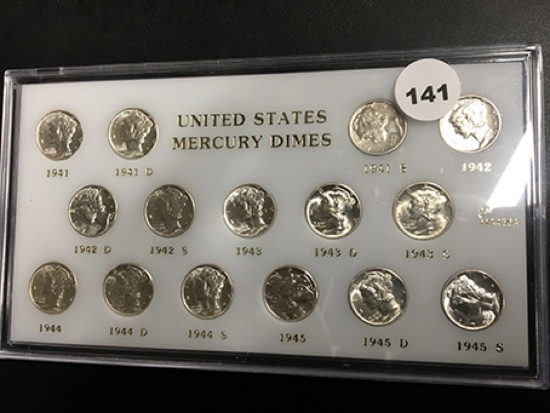 US Mercury Dime Unc. Set 1941-1945