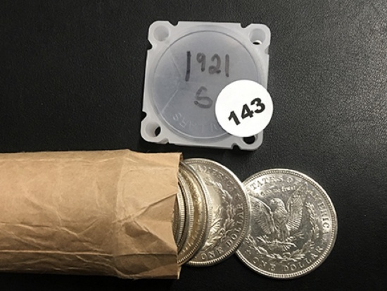 BU Roll of 1921-S Morgan Dollars (20 Coins)