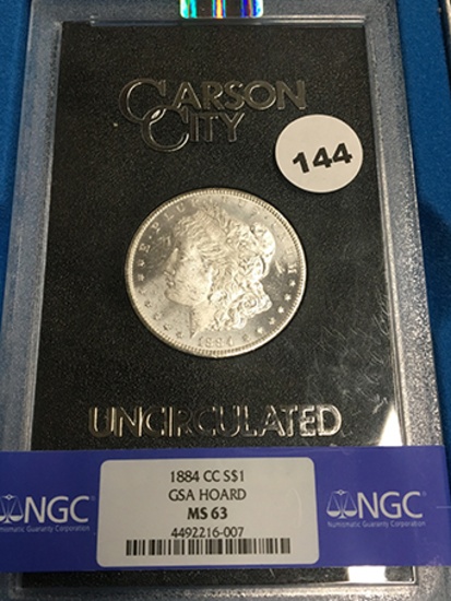 Unc 1884-CC Morgan Dollar PCGS MS63