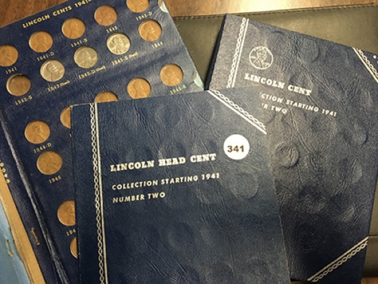 (3) Partial Lincoln Cent Books