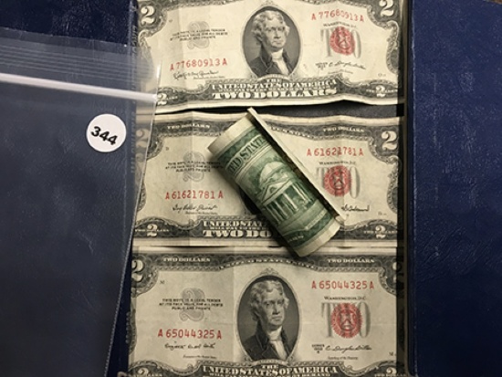 (4) 1953 Two Dollar Red Seal Notes