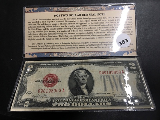 1928 Two Dollar Red Seal Note