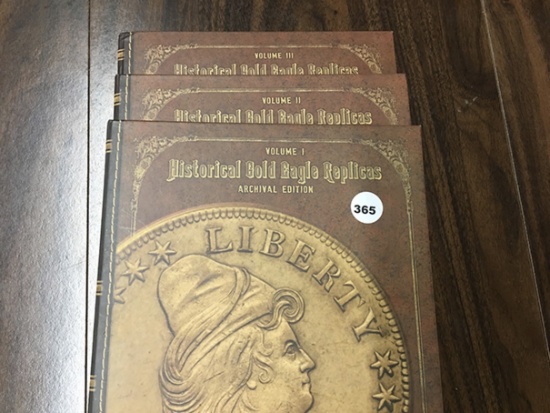 Volume 1, II & III Gold Eagle Replica Albums, Only 5 Coins Total