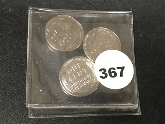 (3) Unc Steel Pennies