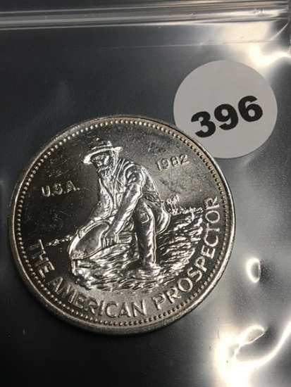1982 Prospector 1 Troy Ounce .999 Fine Silver